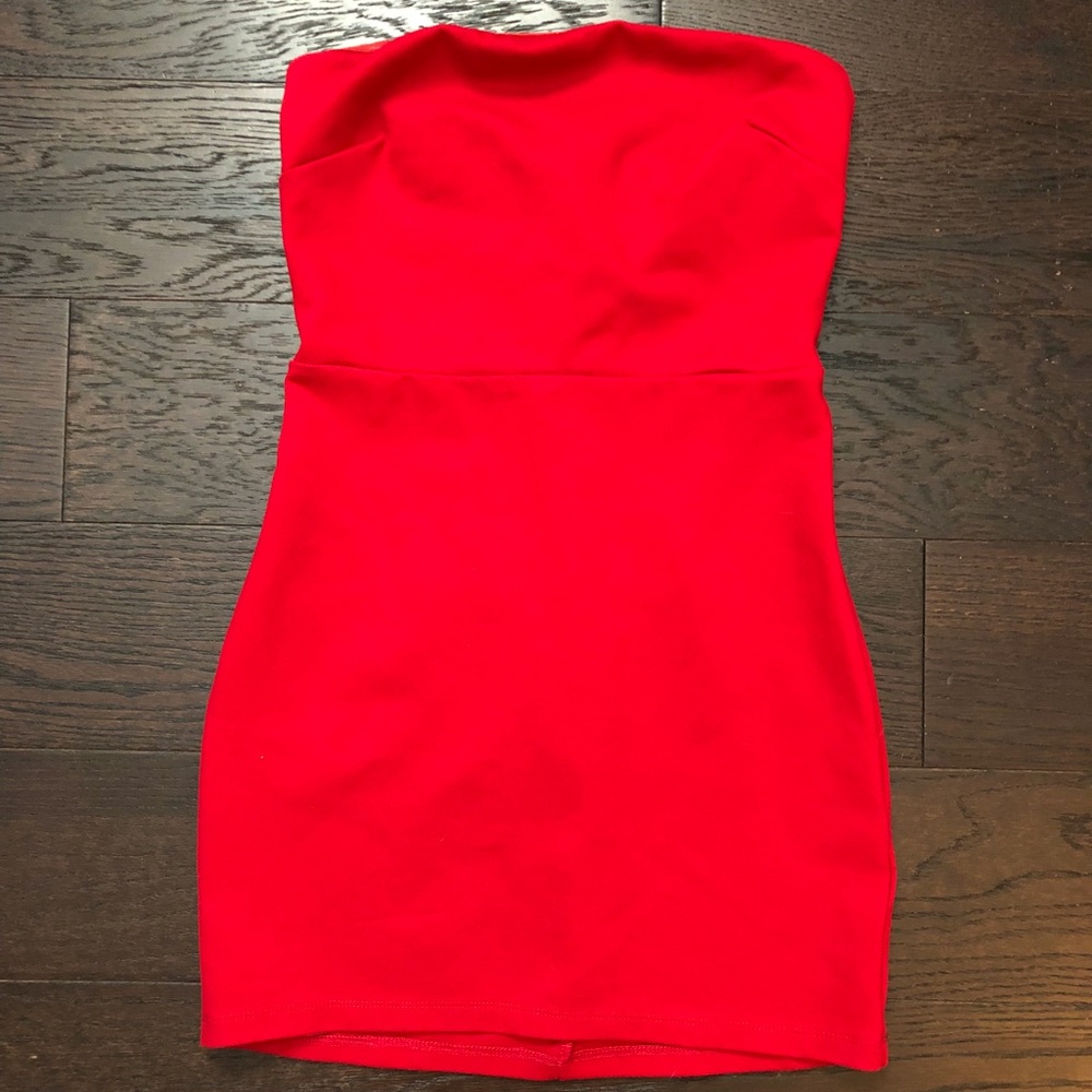 Tobi Red Strapless Dress